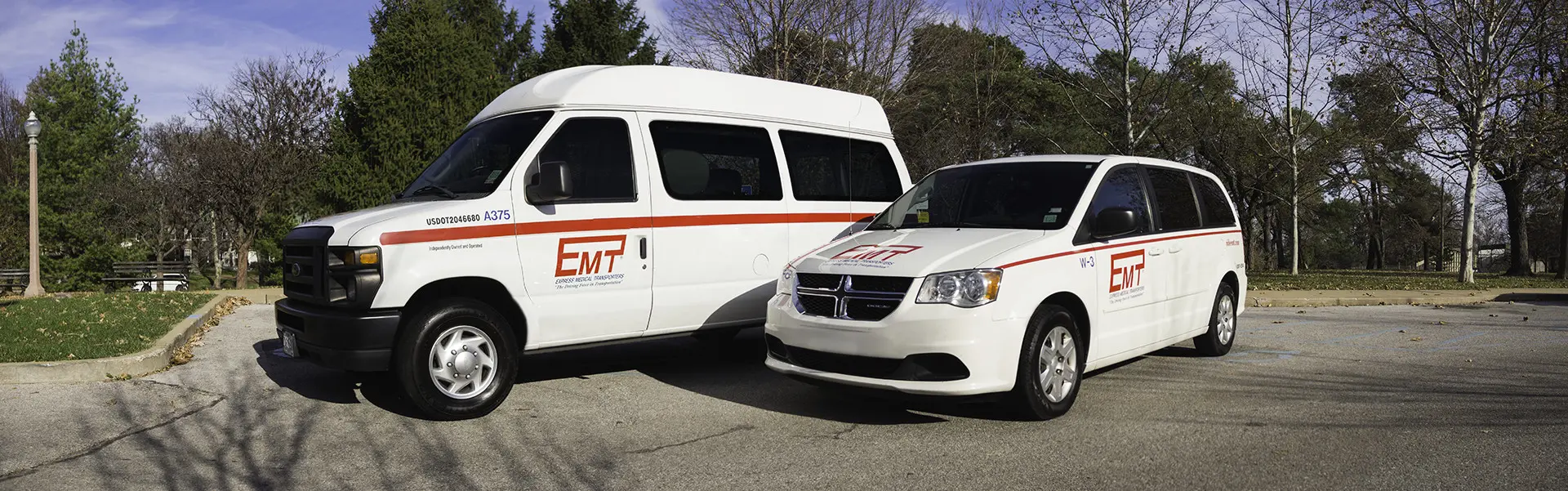 Two White EMT Vehicles
